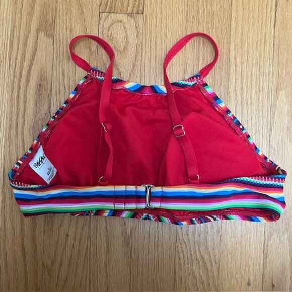 Mossimo bright multicolor striped halter bikini top size M - Picture 3 of 7